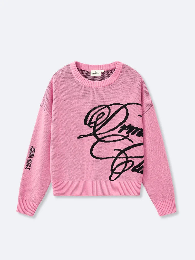 Casual High Street Fashion Round Neck Sweater Women Retro Warm Loose Top American Hip Hop Trendy Brand Oversized Sweater Men
