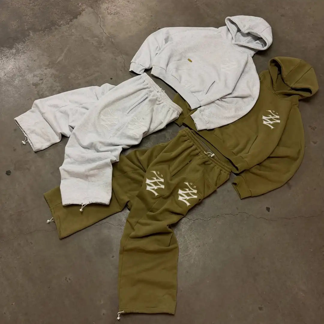 2026 Minimalism Casual Solid Color Simple Geometry Pattern Sportswear Set Autumn\Winter Loose Comfortable Pants Classic Suits