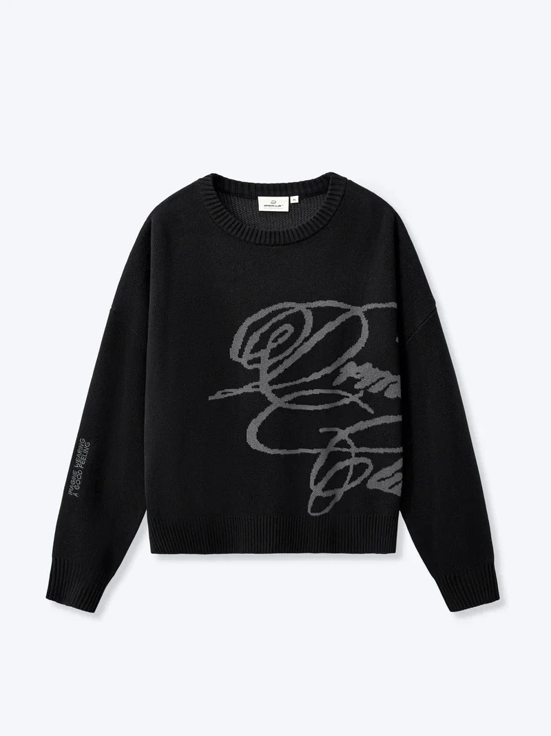 Casual High Street Fashion Round Neck Sweater Women Retro Warm Loose Top American Hip Hop Trendy Brand Oversized Sweater Men