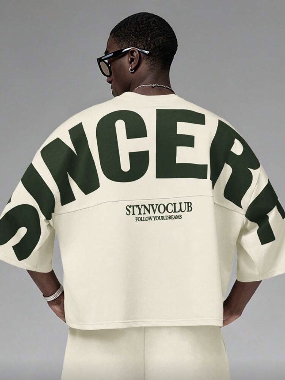 Sincere Oversized T-Shirt and Shorts Set Cream