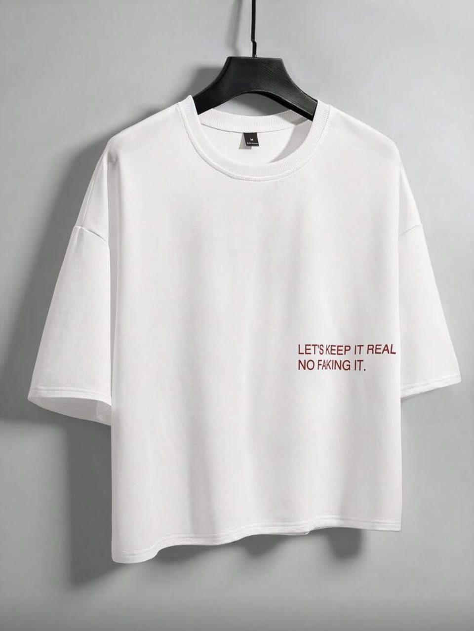 Just Kiss Me We Can Talk Later T-Shirt White - Red Towel Embroidery