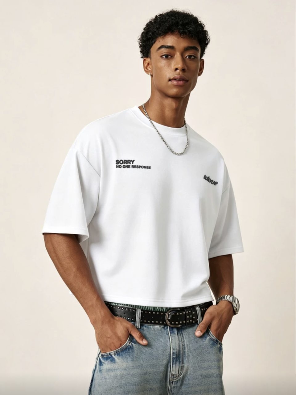 404 No One Response T-Shirt White - Funny Graphic Oversized Tee