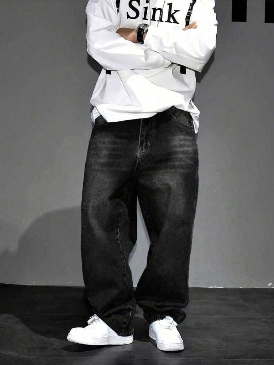 Baggy Jeans Washed Black - Wide Leg Streetwear Denim