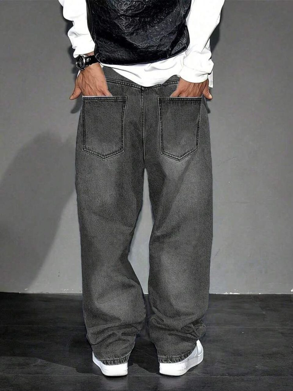 Baggy Jeans Washed Grey - Wide Leg Vintage Denim