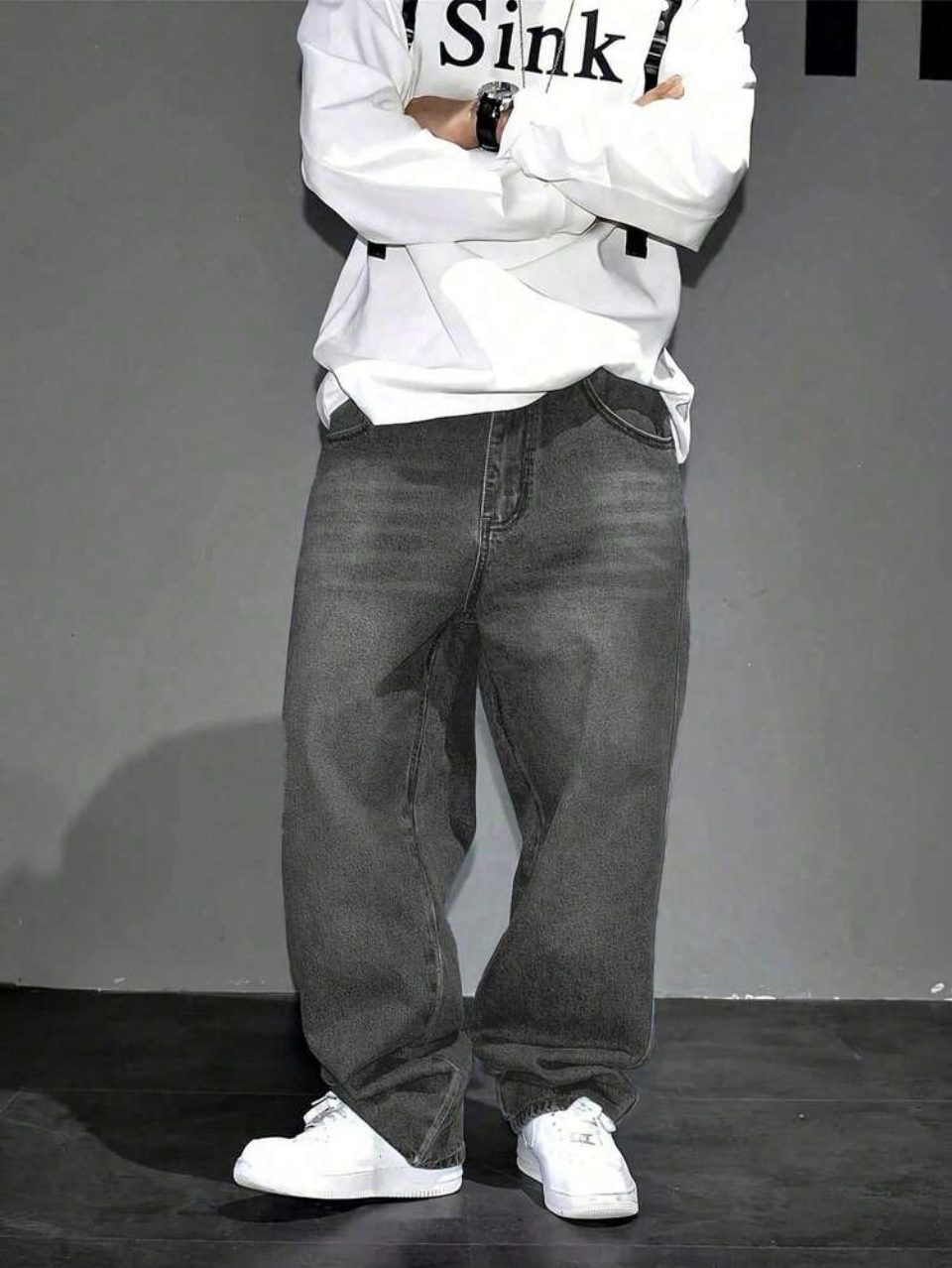 Baggy Jeans Washed Grey - Wide Leg Vintage Denim