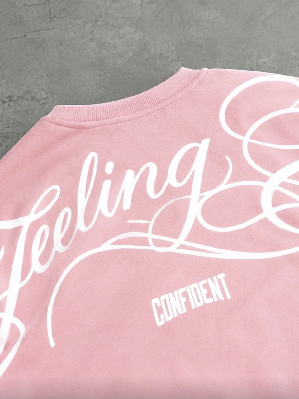 Feeling Confident Sweatshirt and Joggers Set Pink - Script Print Tracksuit