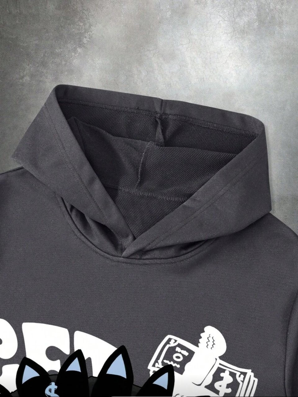 Get Rich Graphic Hoodie and Joggers Set Dark Grey - Star Print Tracksuit