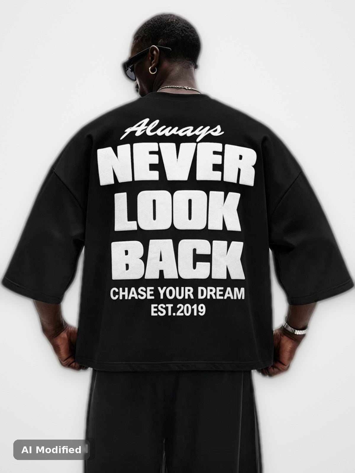 Never Look Back Oversized T-Shirt Black | Obsyde