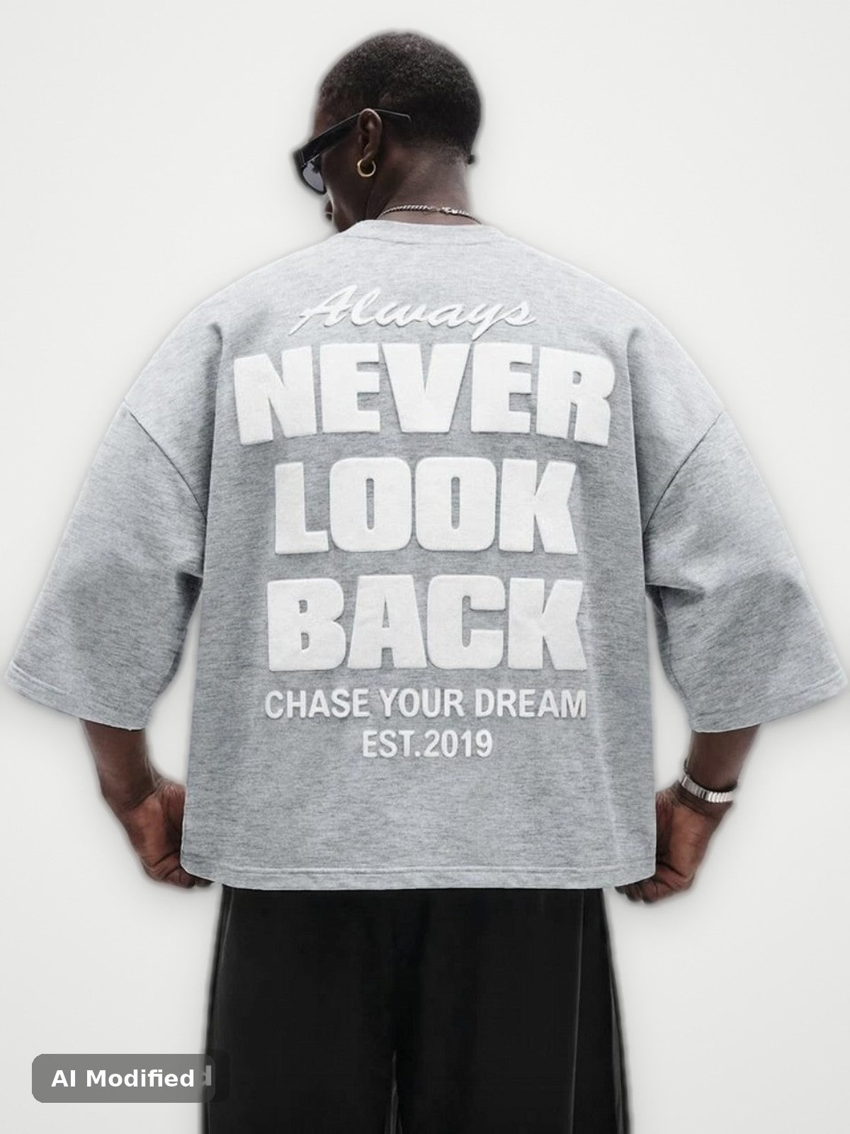 Never Look Back Oversized T-Shirt Heather Grey | Obsyde