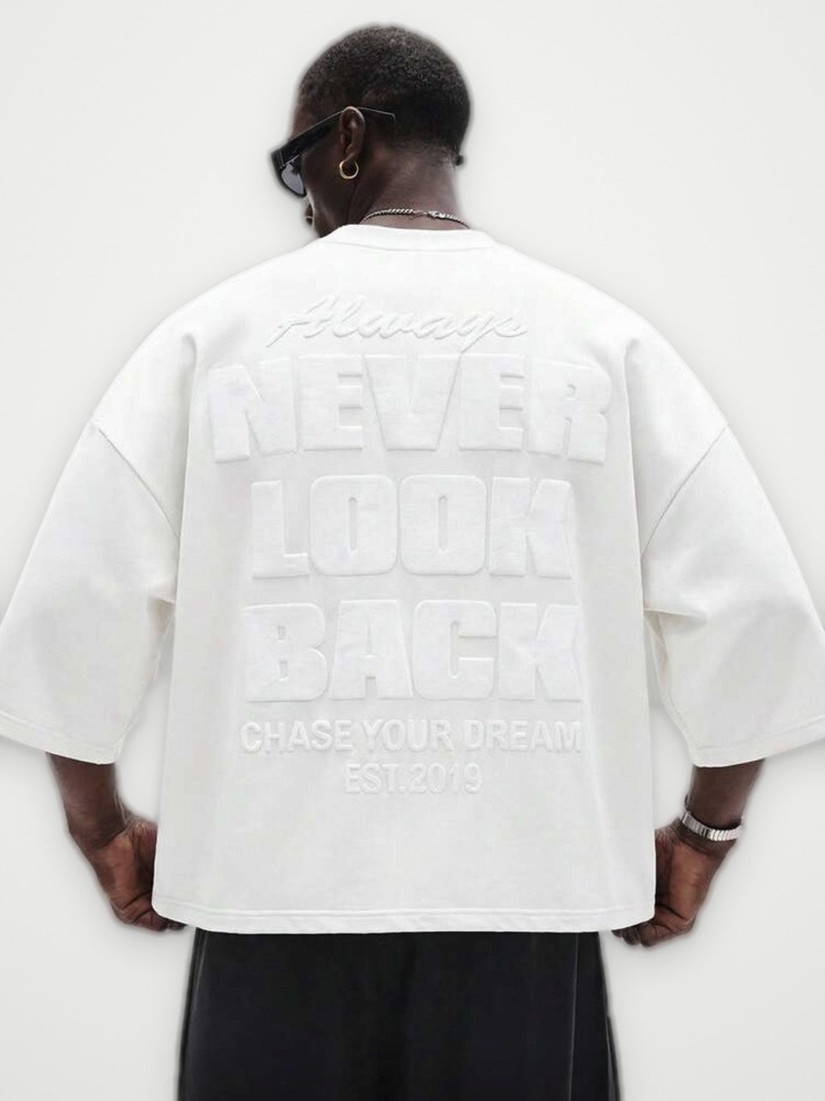 Never Look Back Oversized T-Shirt White | Obsyde