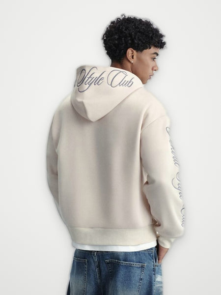 Style Club Zip Hoodie Beige